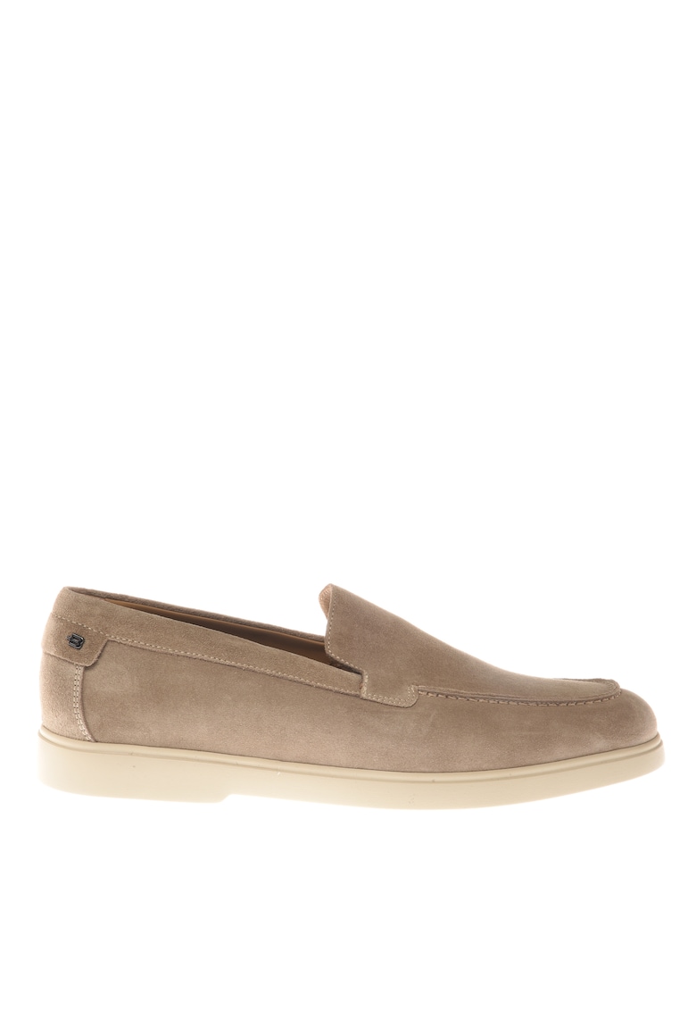 Pantofi loafer de piele intoarsa - Bej