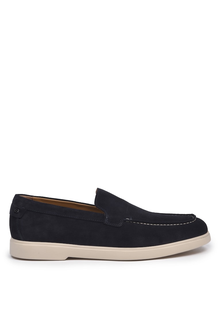 Pantofi loafer de piele intoarsa - Albastru ultramarin