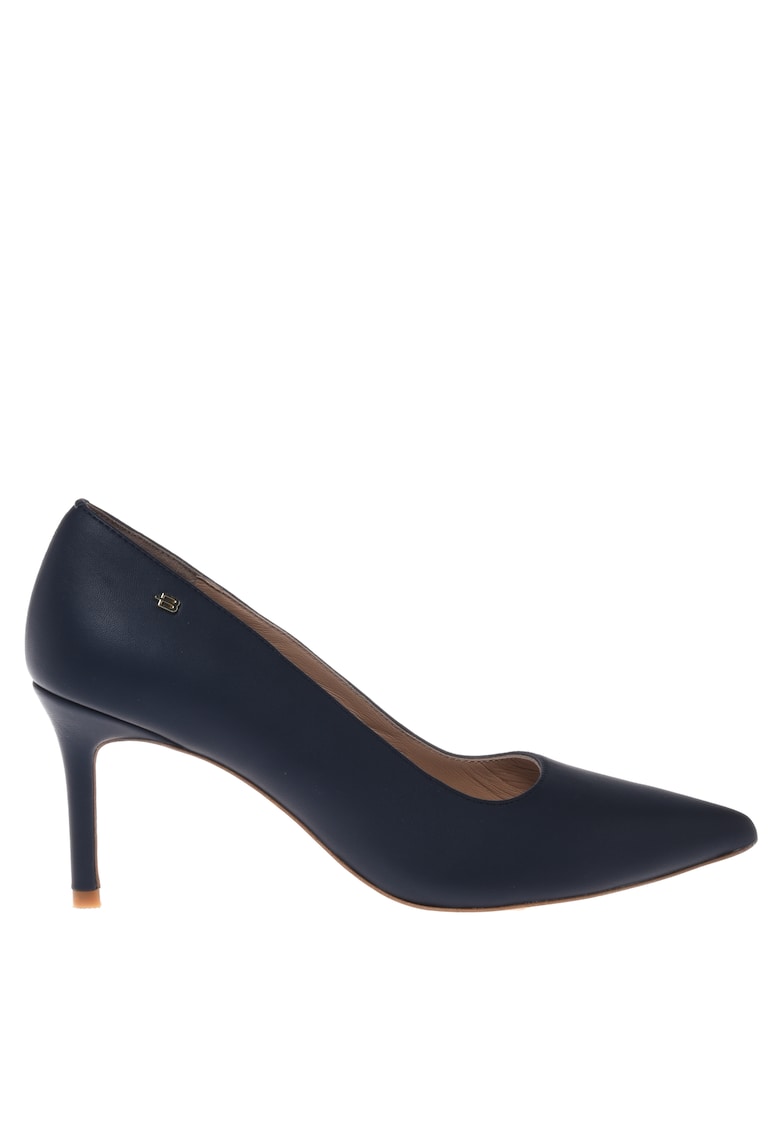 Pantofi de piele cu varf ascutit - Albastru