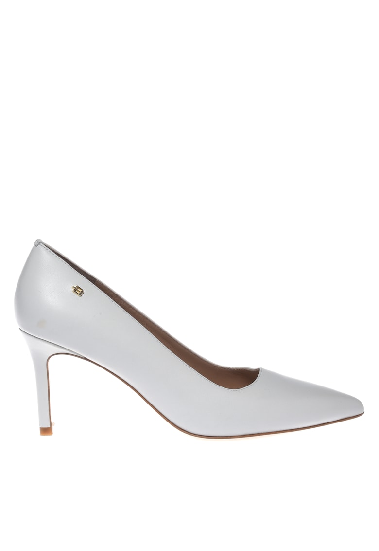 Pantofi de piele cu varf ascutit - Alb