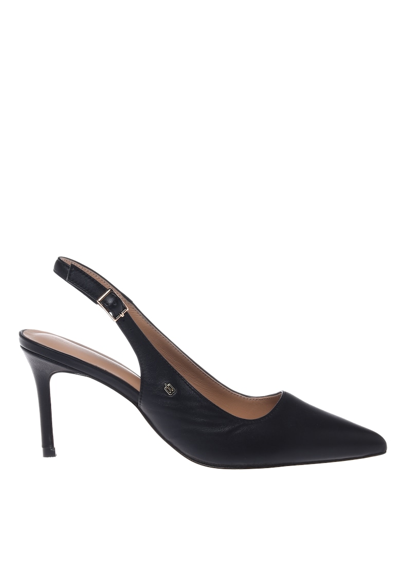 Pantofi slingback de piele cu varf ascutit