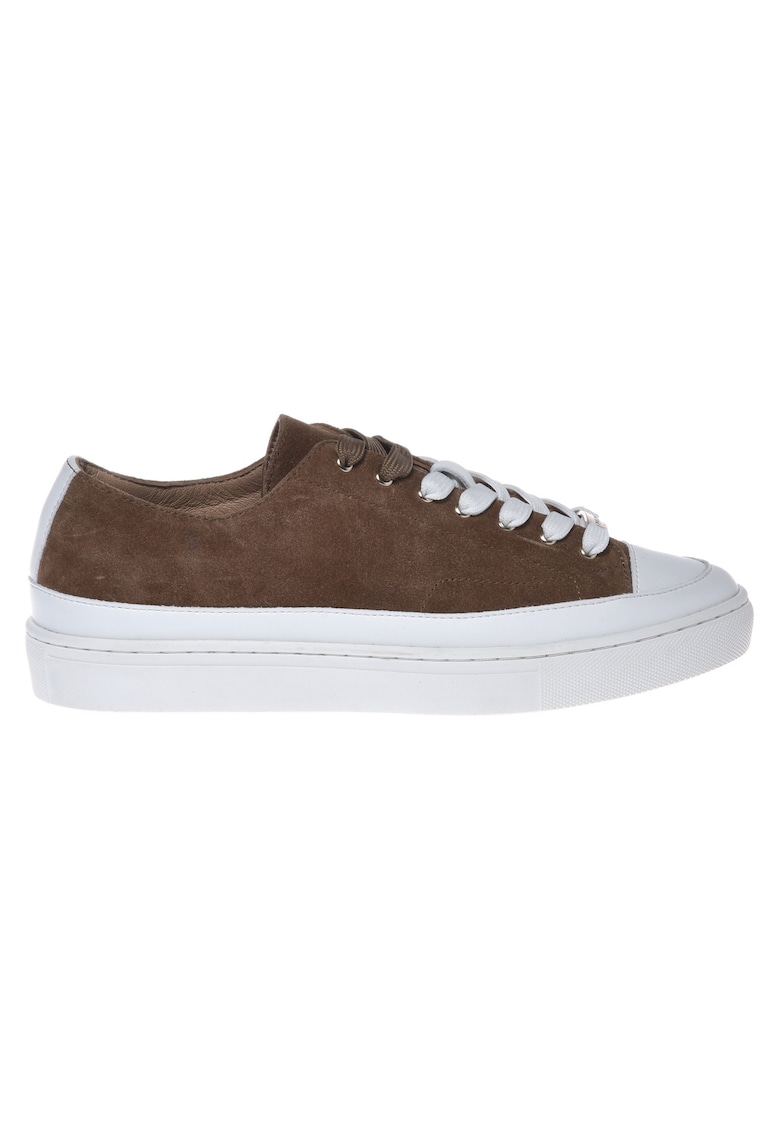 Pantofi sport unisex de piele intoarsa cu platforma - Maro taupe