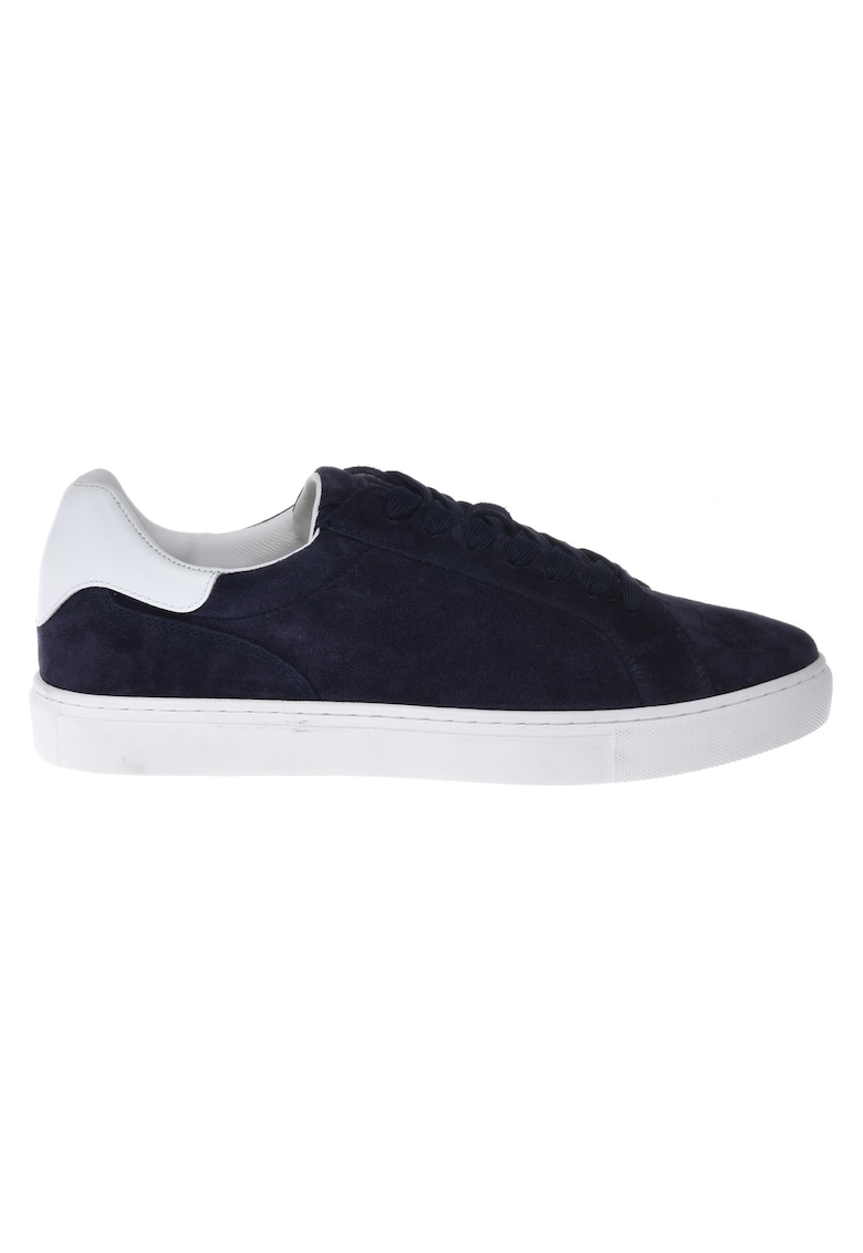 Pantofi sport low-cut cu piele intoarsa - Albastru indigo