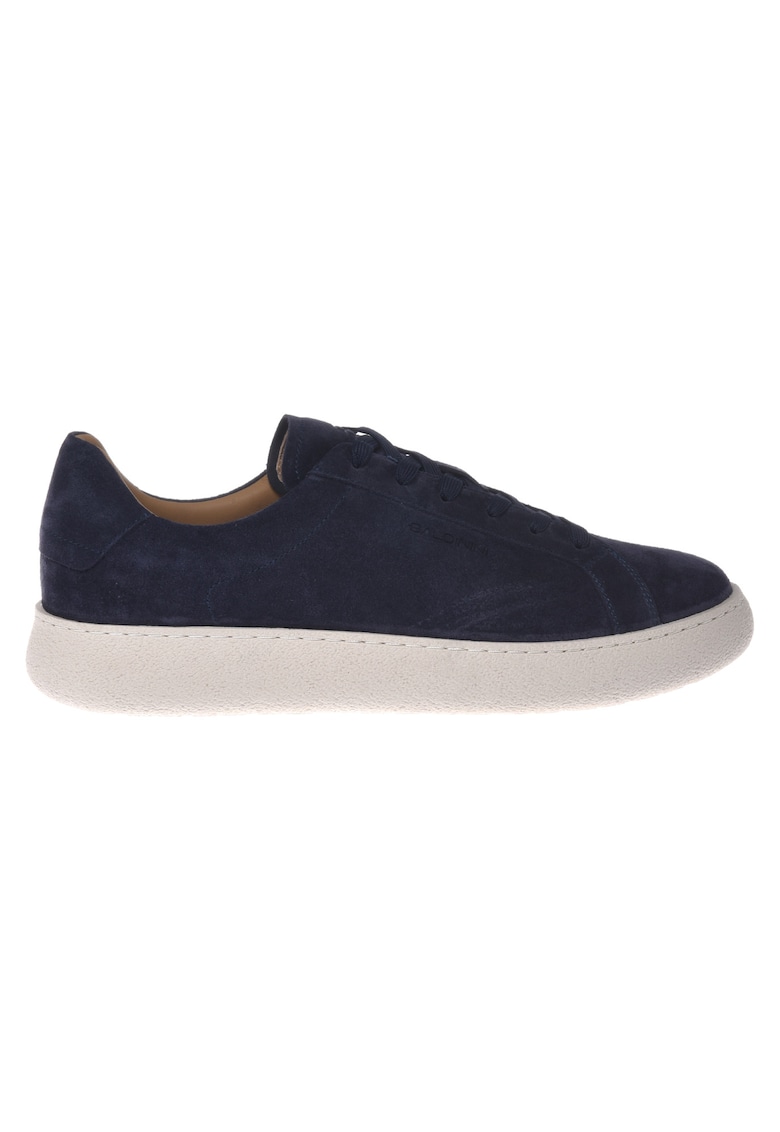 Pantofi sport de piele intoarsa cu varf rotund - Bleumarin