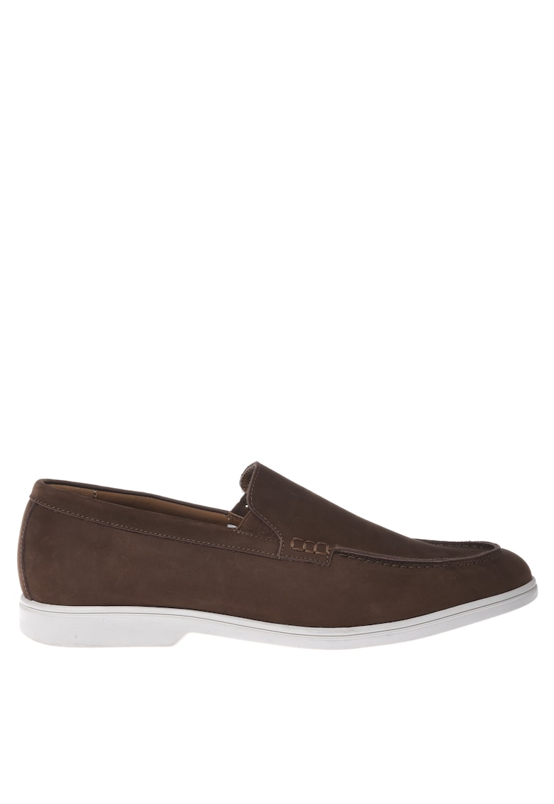 Mocasini de piele intoarsa - Maro