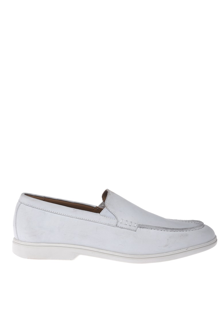Mocasini de piele intoarsa - Alb