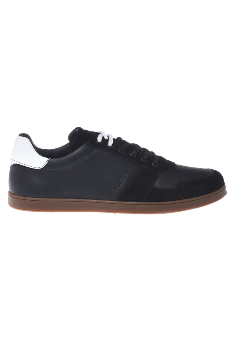 Pantofi sport de piele si piele intoarsa - Negru