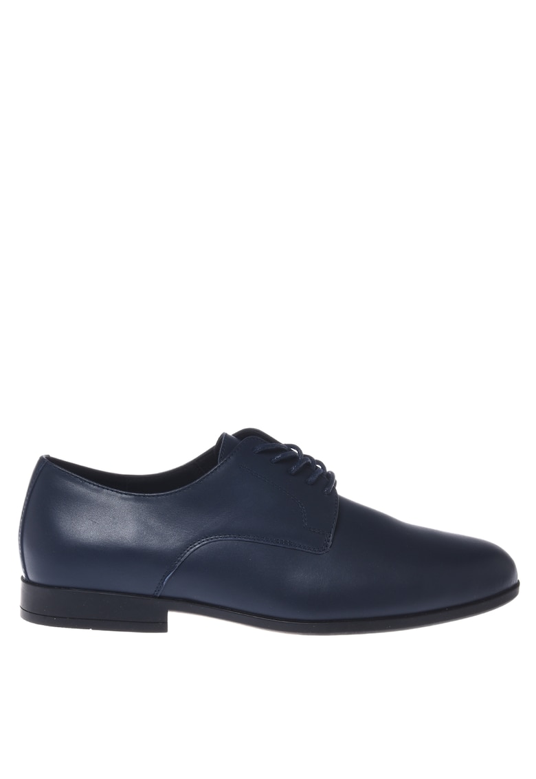 Pantofi de piele cu siret - Bleumarin