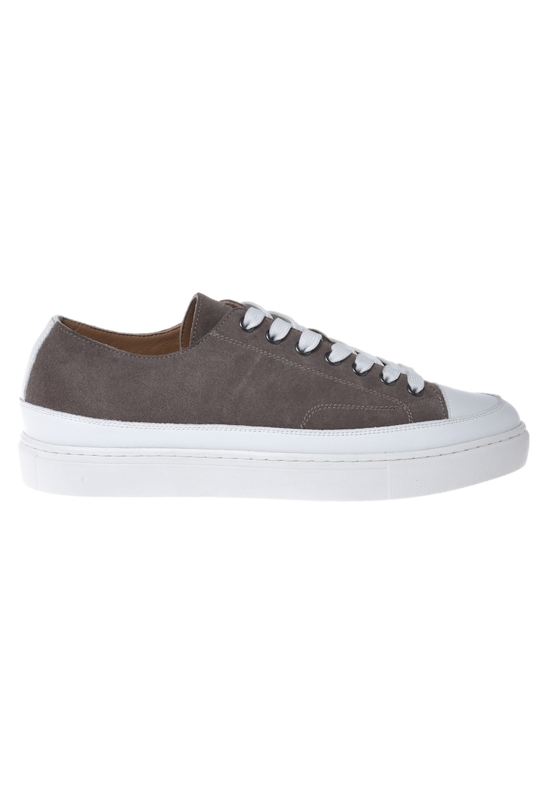 Tenisi de piele intoarsa low-cut - Maro taupe