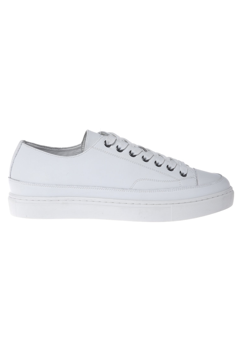 Tenisi low-cut de piele - Alb