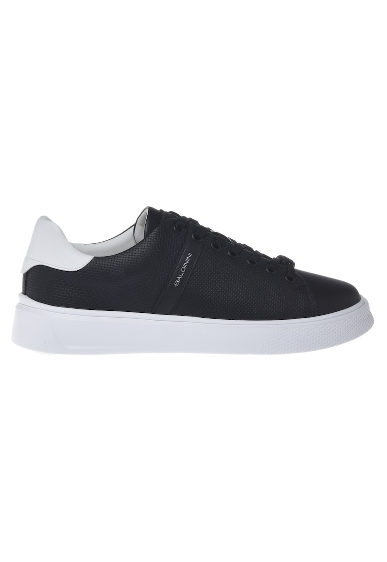 Pantofi sport low-cut de piele - Negru