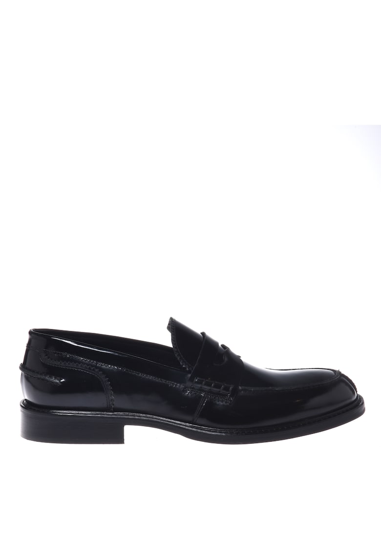 Pantofi loafer de piele uni - Negru