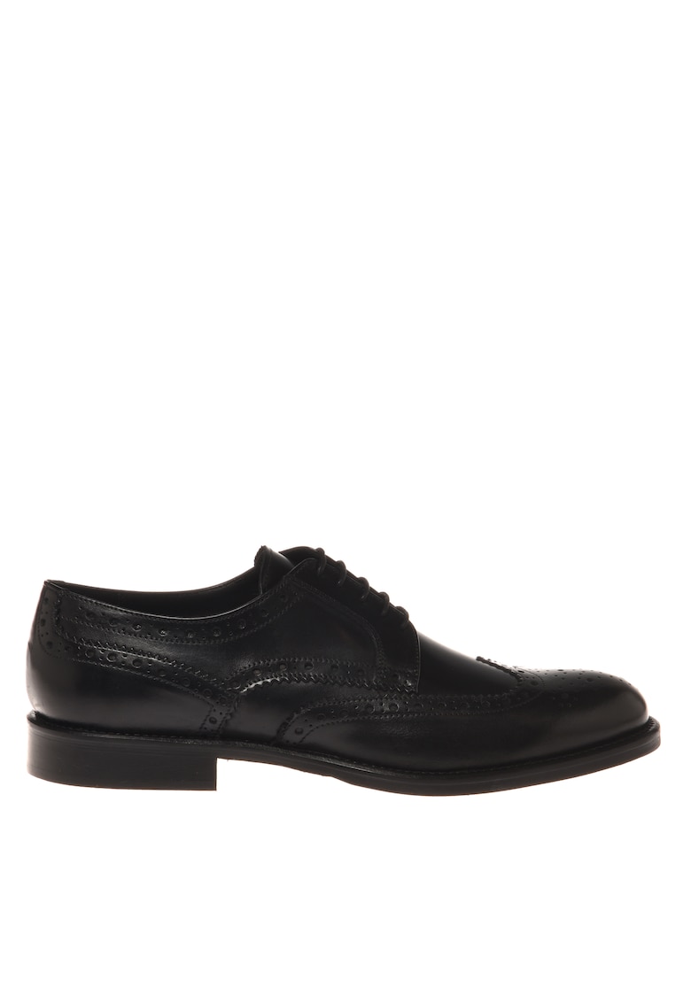 Pantofi Oxford din piele cu perforatii - Negru