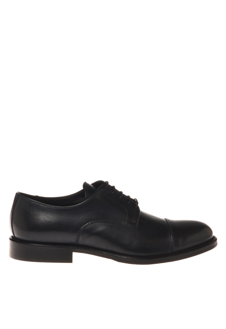 Pantofi Oxford de piele cu varf rotund - Albastru ultramarin