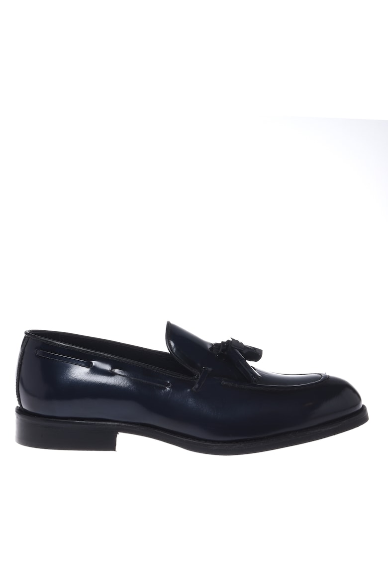 Pantofi loafer din piele cu aspect lucios - Albastru inchis