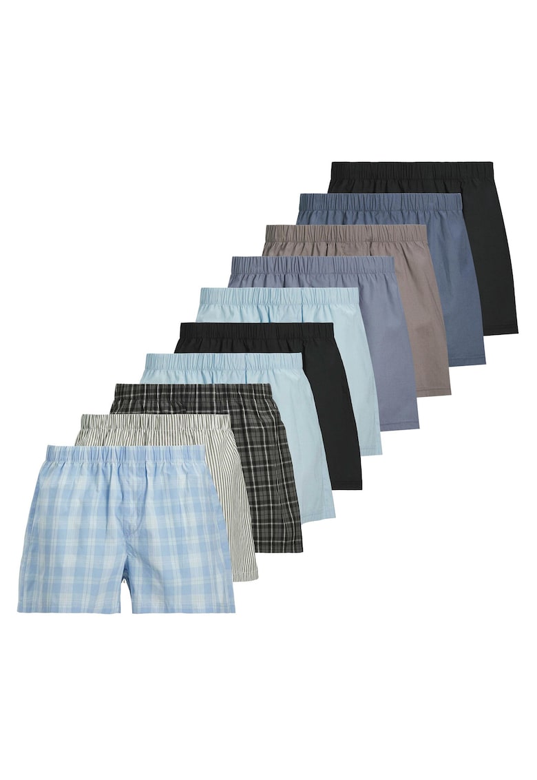 Set de boxeri cu banda elastica in talie - 10 perechi - Multicolor