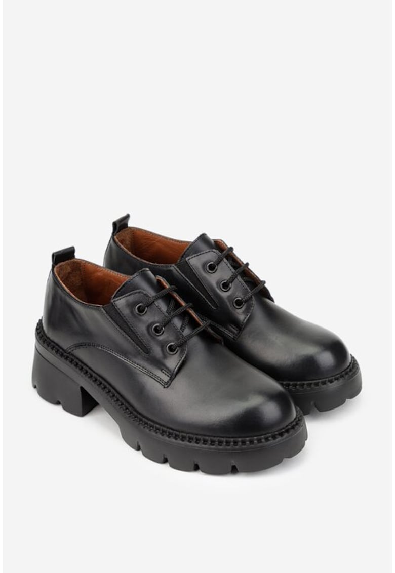 Pantofi dama din piele naturala - culoare neagra - Negru