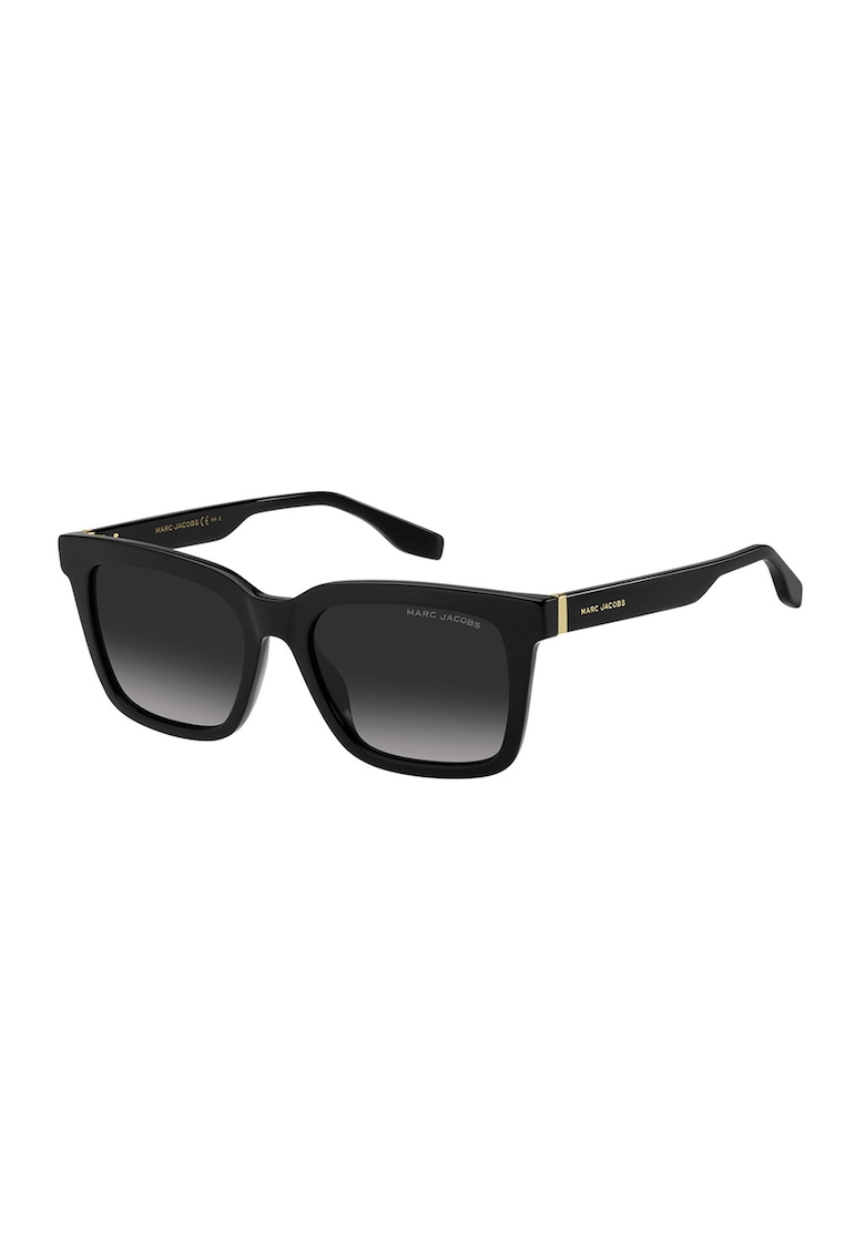 Ochelari de soare patrati cu logo - Negru