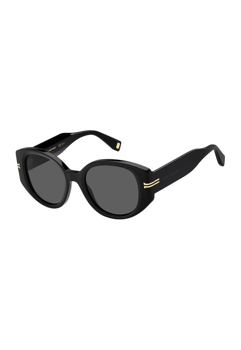 Ochelari de soare cat-eye cu logo pe brate - Negru