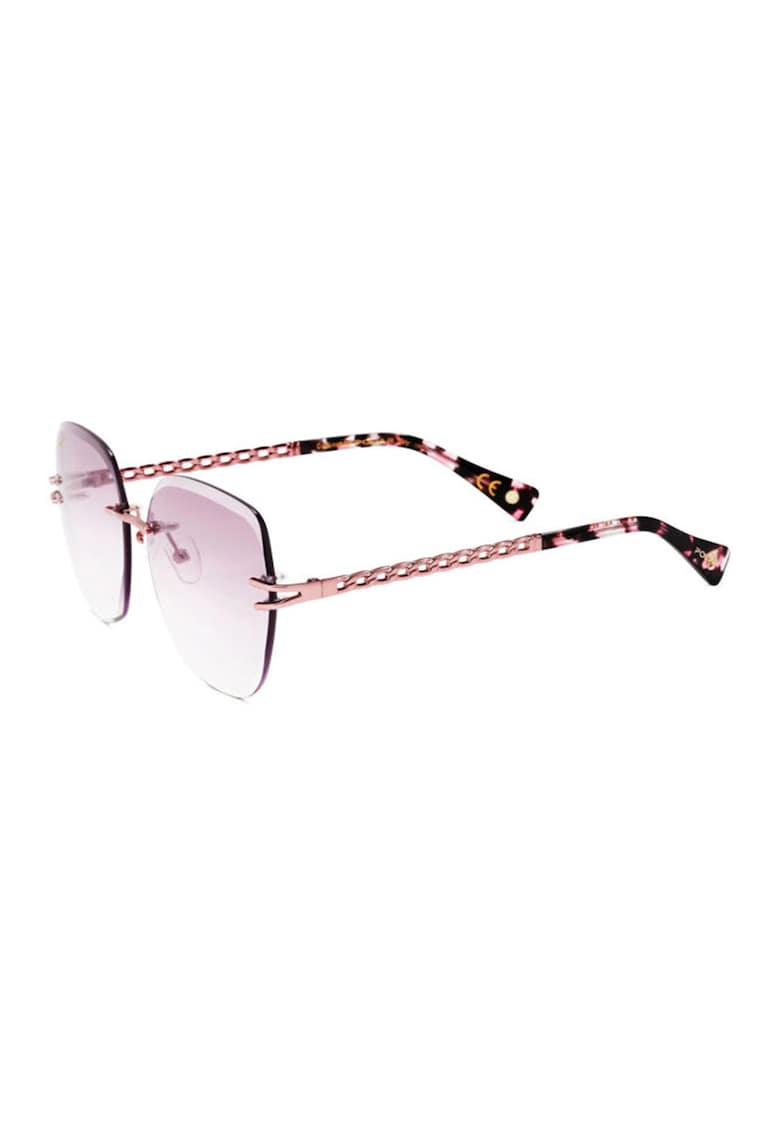 Ochelari de soare patrati cu lentile in degrade - Negru/Roz