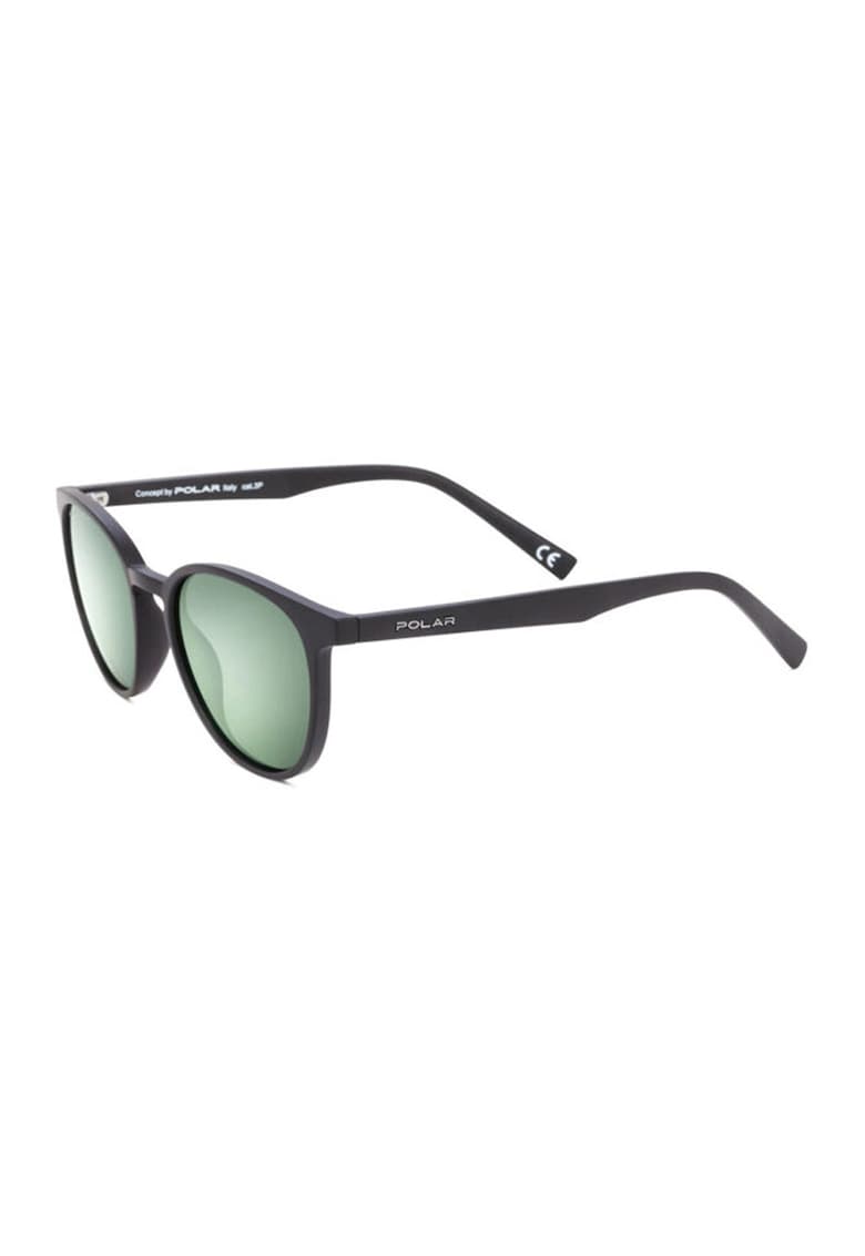 Ochelari de soare rotunzi cu logo - Negru