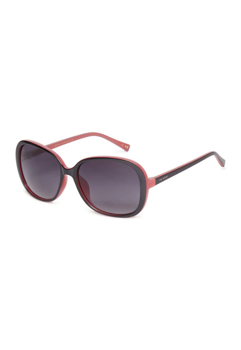 Ochelari de soare ovali cu lentile in degrade - Negru - Rosu stins -