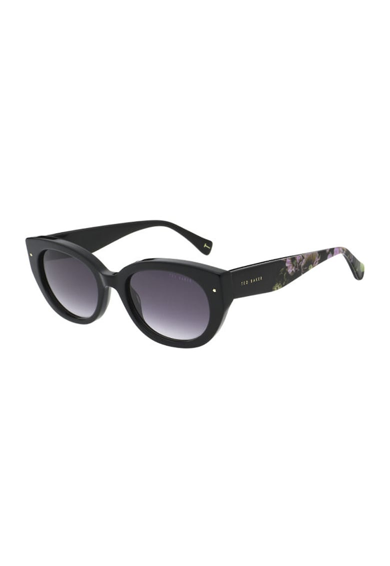 Ochelari de soare cat-eye cu lentile in degrade - Verde/Negru/Lila