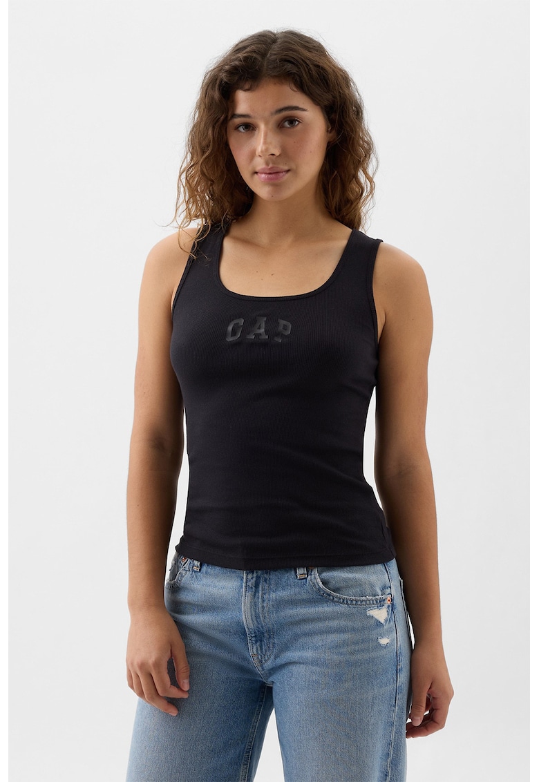 Top cu imprimeu - Negru