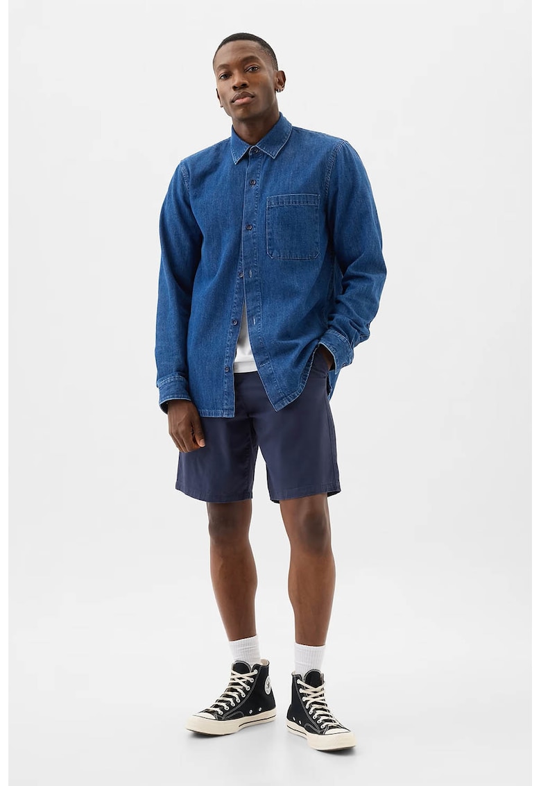 Pantaloni scurti chino cu buzunare - Bleumarin