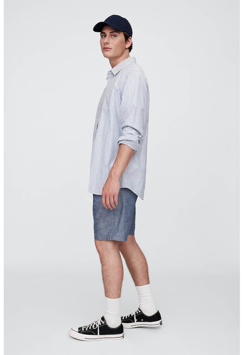 Pantaloni scurti chino cu buzunare - Albastru prafuit