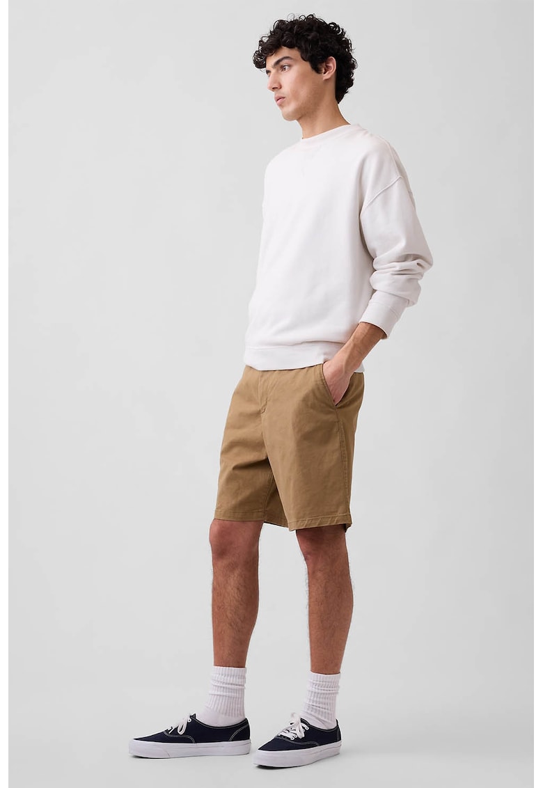 Pantaloni scurti chino cu buzunare - Caramel