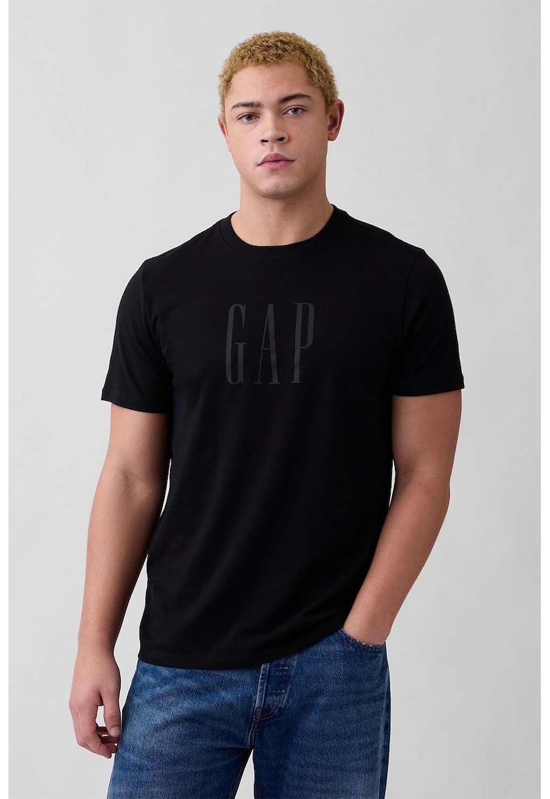 Tricou de bumbac cu logo - Negru