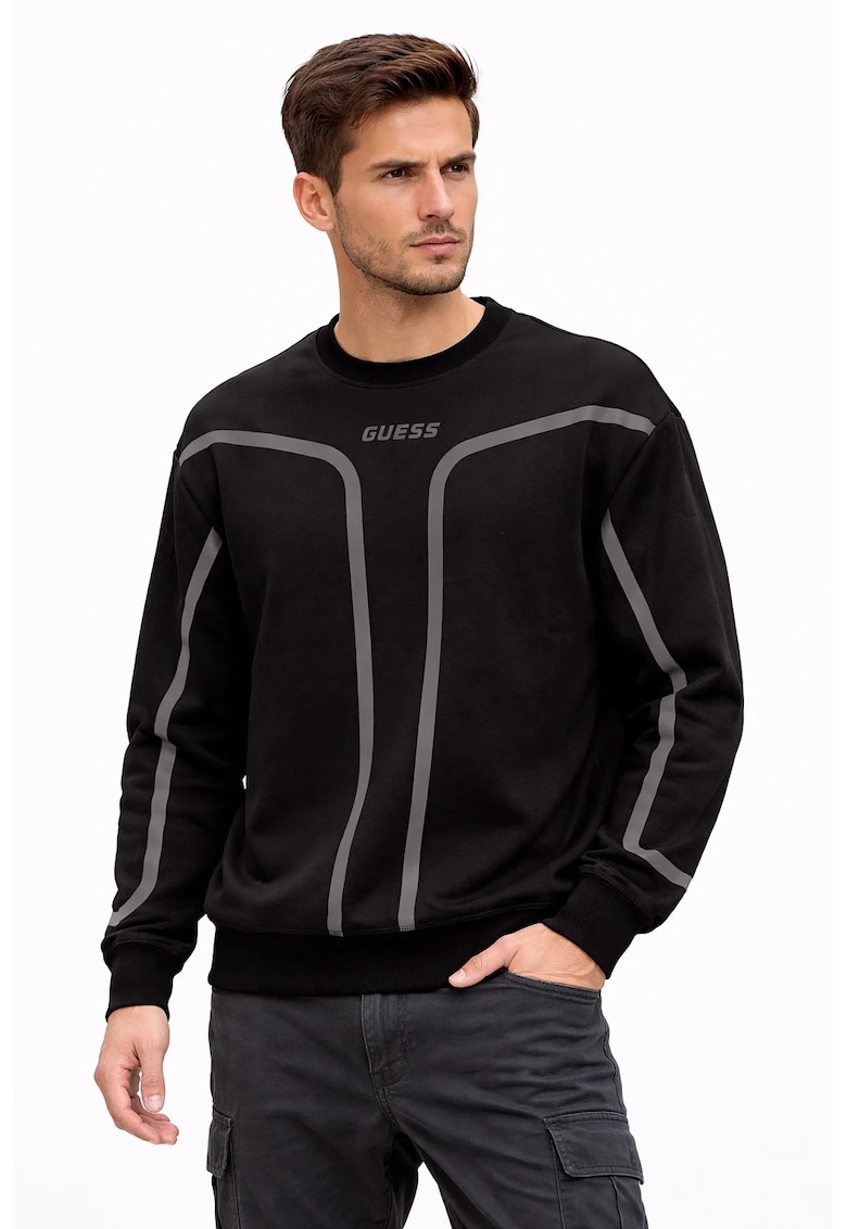 Bluza de trening cu detalii contrastante - Negru