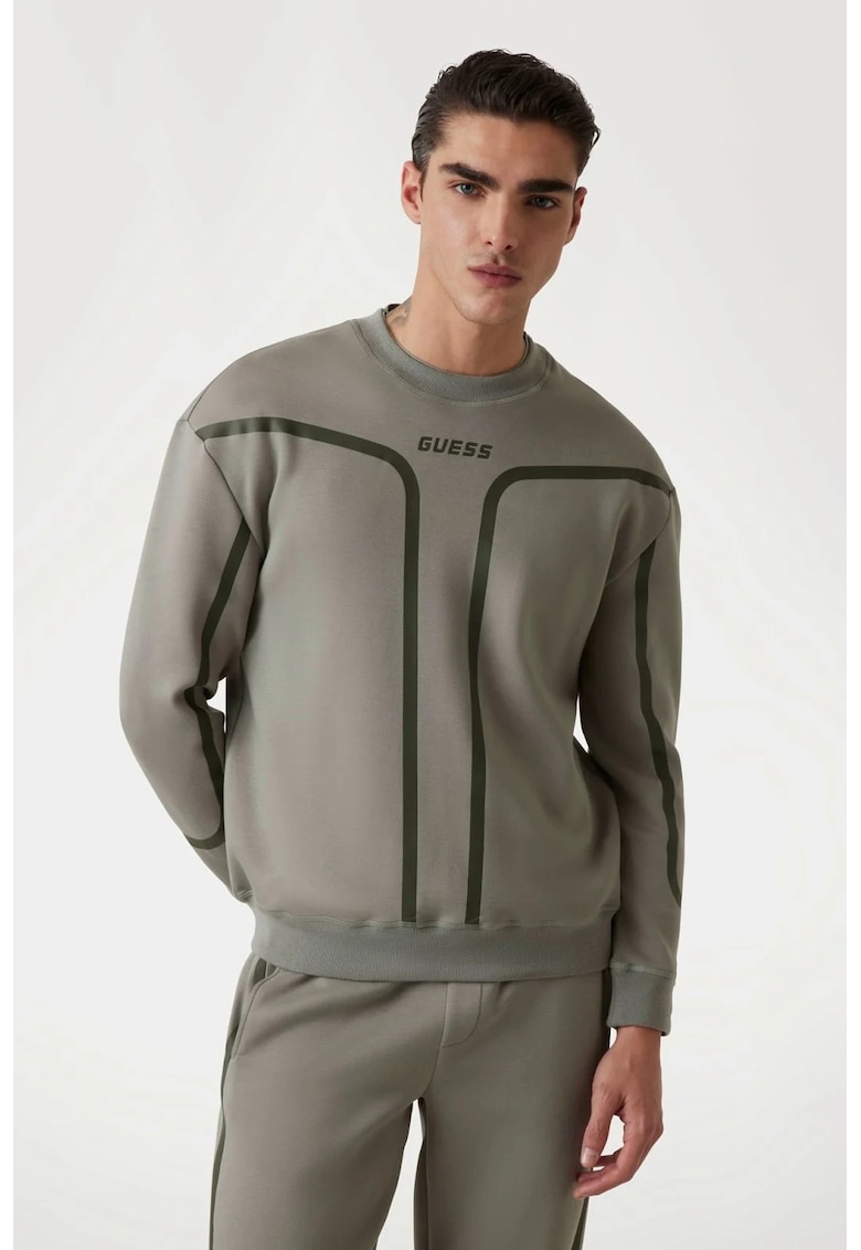 Bluza de trening cu detalii contrastante - Verde