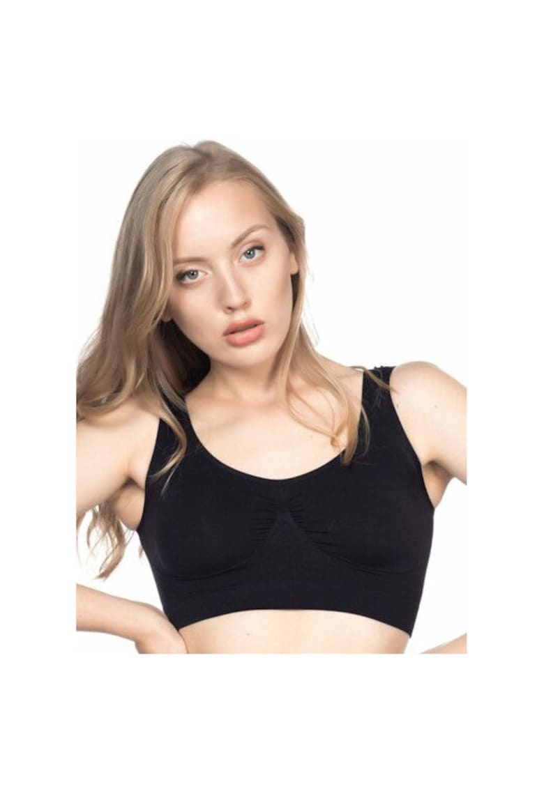 Bustiera sport fara cusaturi 4005 - Negru