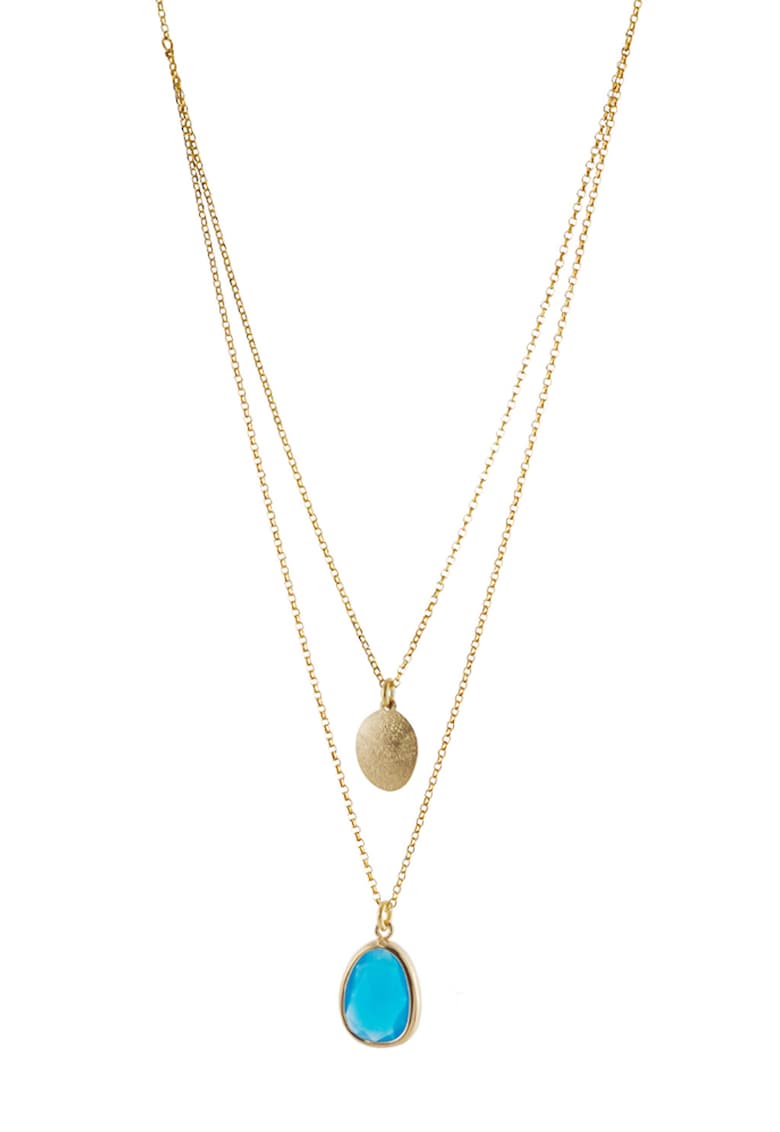 Colier din argint placat cu aur de 18K si zirconia Sunset - Auriu