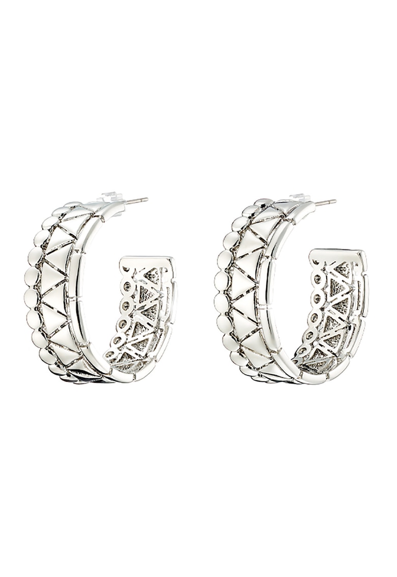 Cercei cu aspect metalizat Mosaic - Argintiu