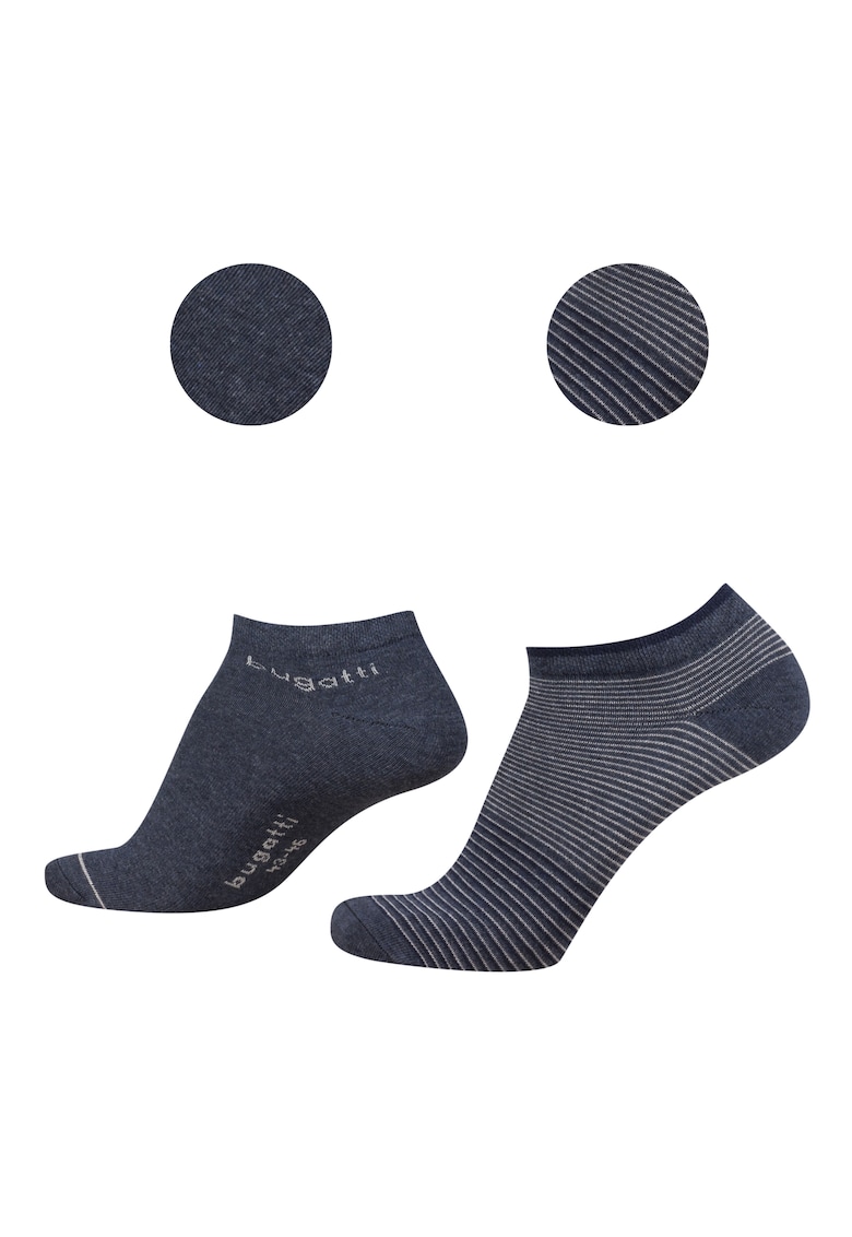 Sosete Scurte Barbati Set 2 Perechi Gri din Bumbac - 61122 - Albastru indigo
