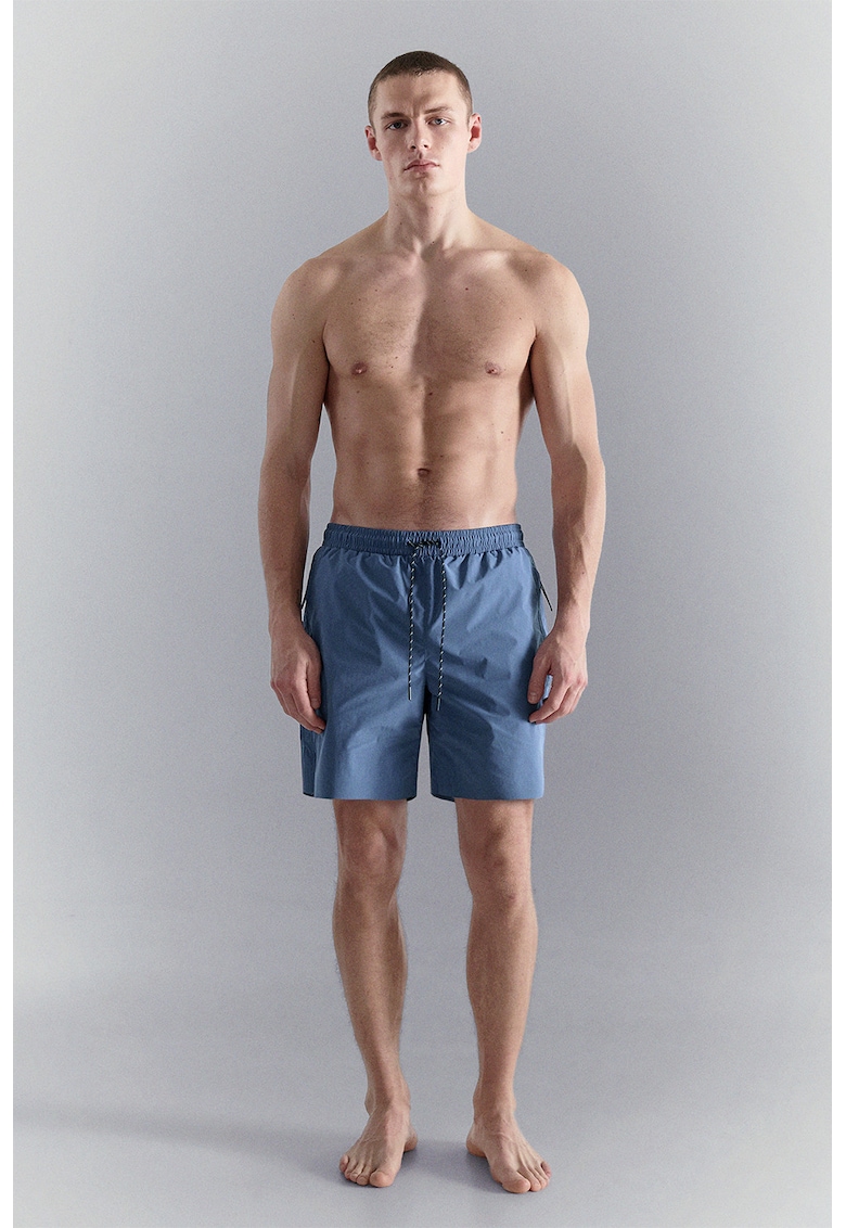 Pantaloni scurti de baie cu snur in talie - Albastru lavanda