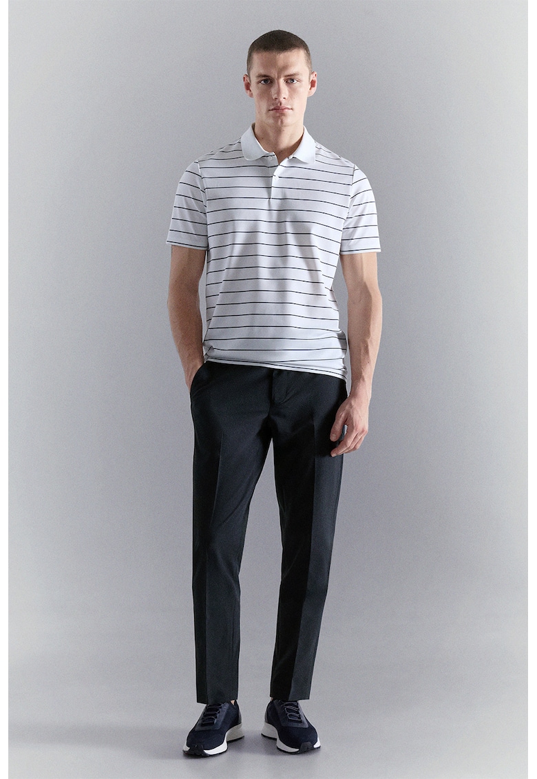 Pantaloni slim-fit cu talie medie - Bleumarin