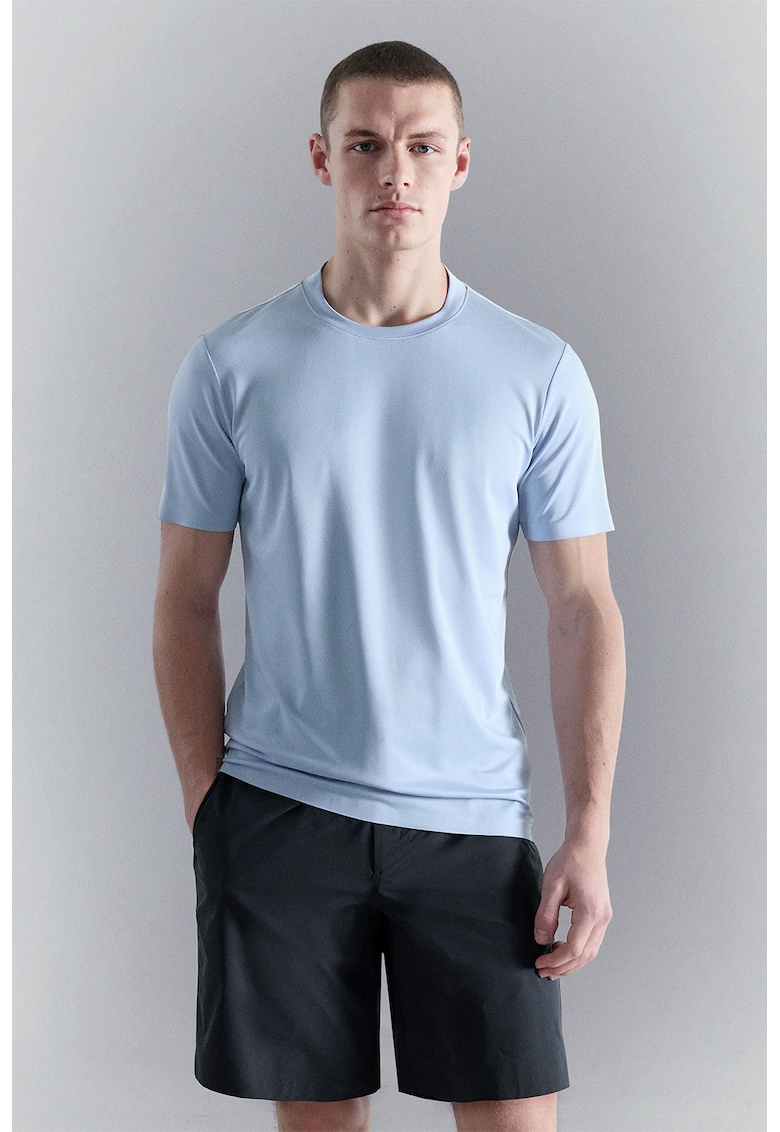 Tricou slim-fit cu material cu tehnologie de termoreglare - - Albastru glaciar