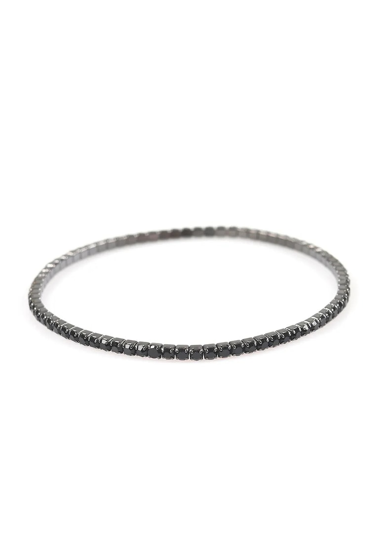 Bratara neagra - elastică - aliaj zinc - acril