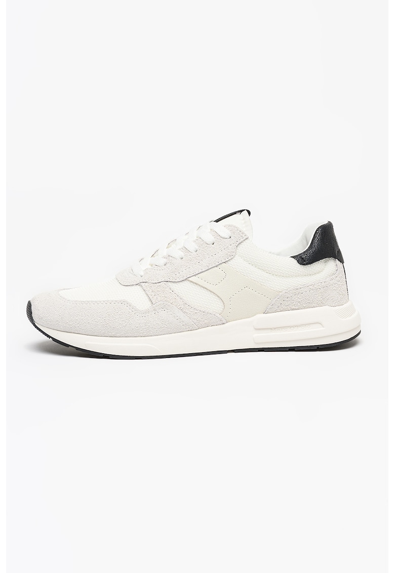 Pantofi sport Josef cu garnituri de piele intoarsa - Alb murdar/Bej deschis