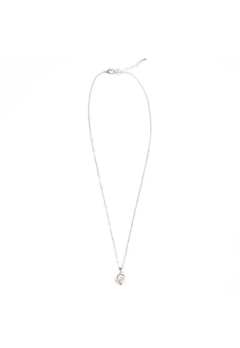 Colier argintiu cu pandantiv inimă - 46cm - 1cm