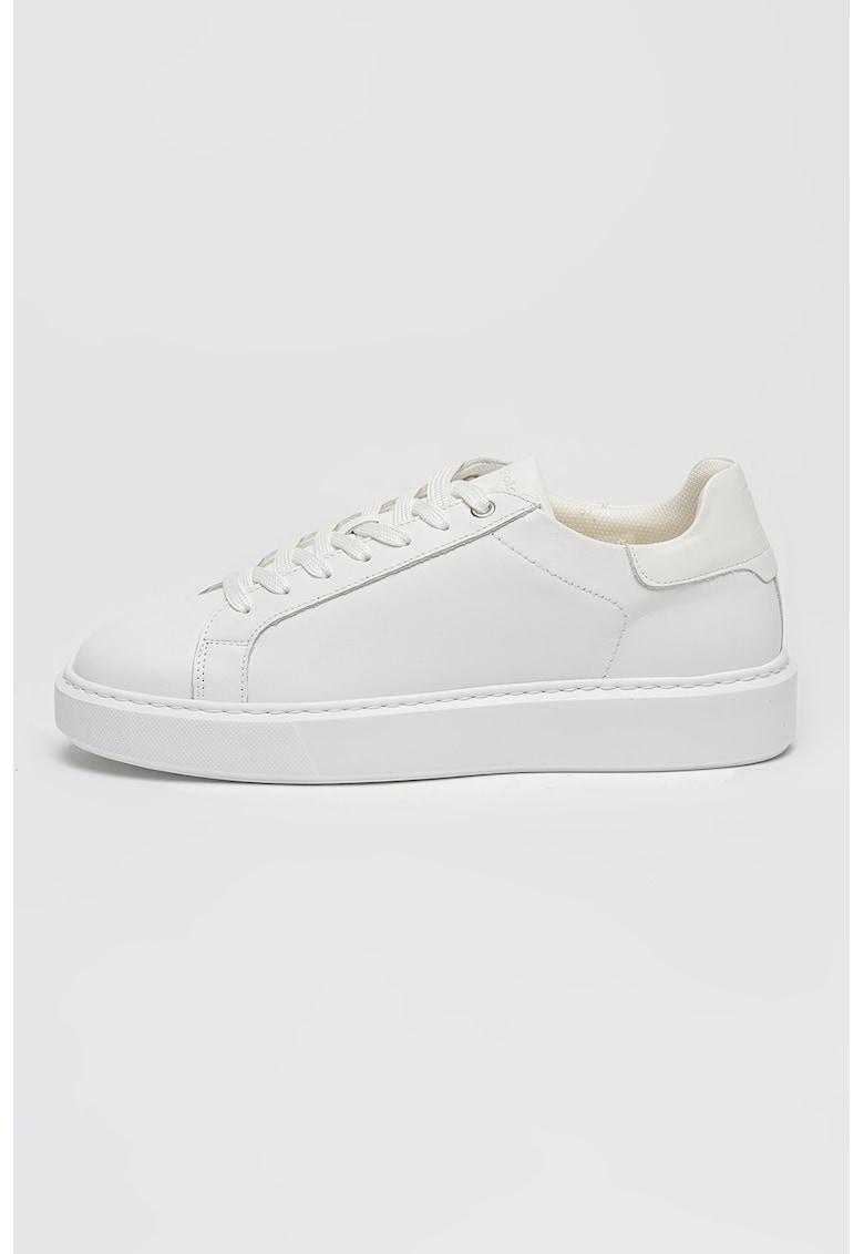 Pantofi sport Cedric din piele cu model uni - Alb murdar