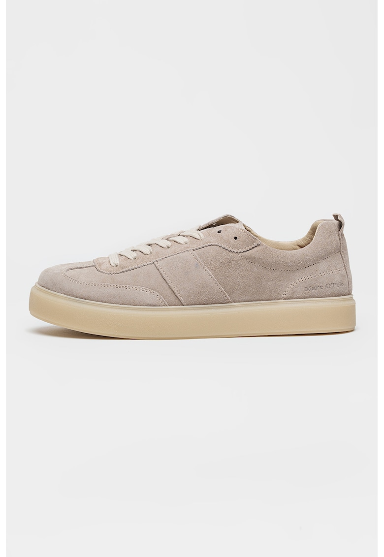 Pantofi sport low-cut de piele intoarsa - Maro taupe deschis