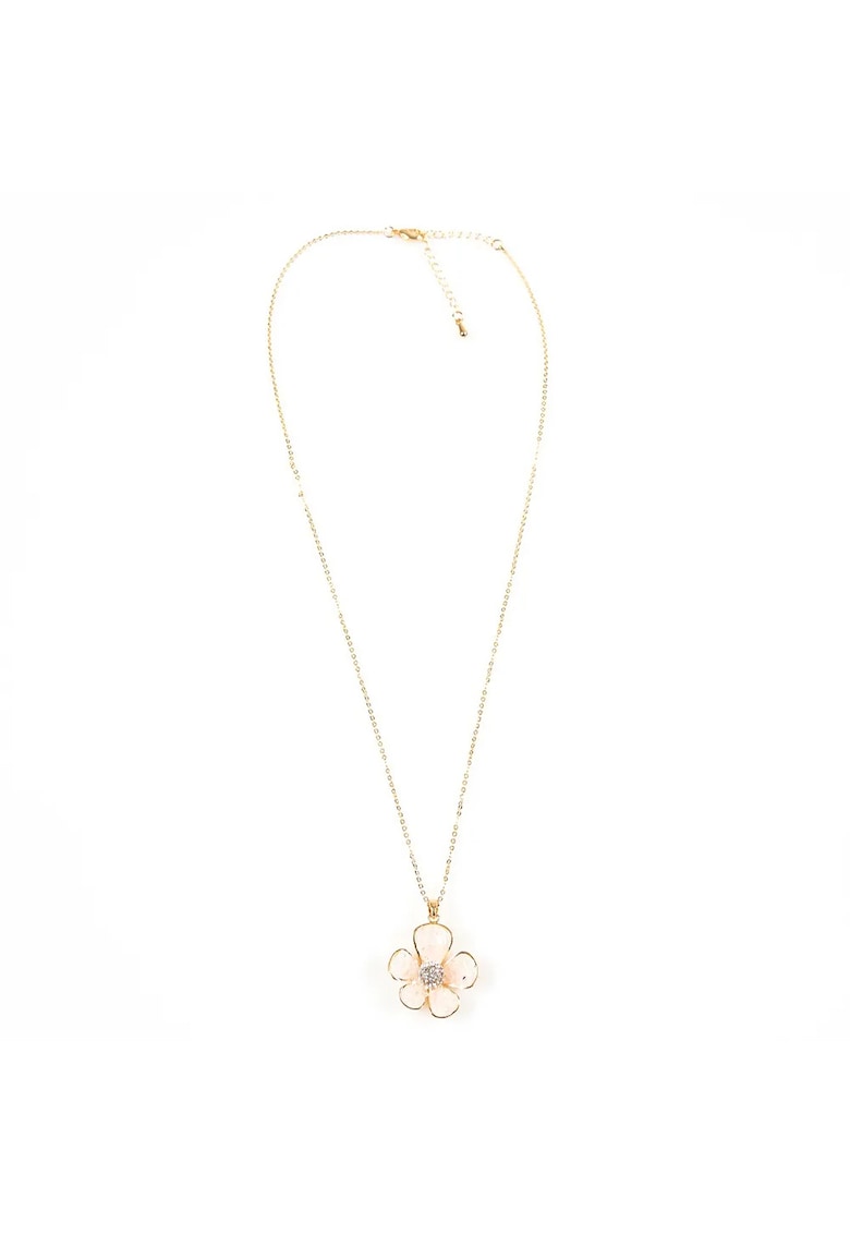 Colier auriu cu pandantiv floare - lungime 46cm - material acrilic