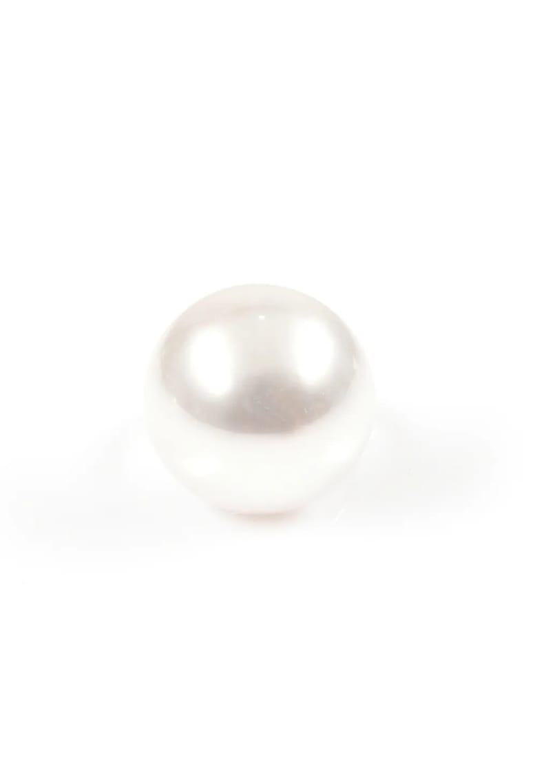 Inel reglabil cu perlă elegantă - alb