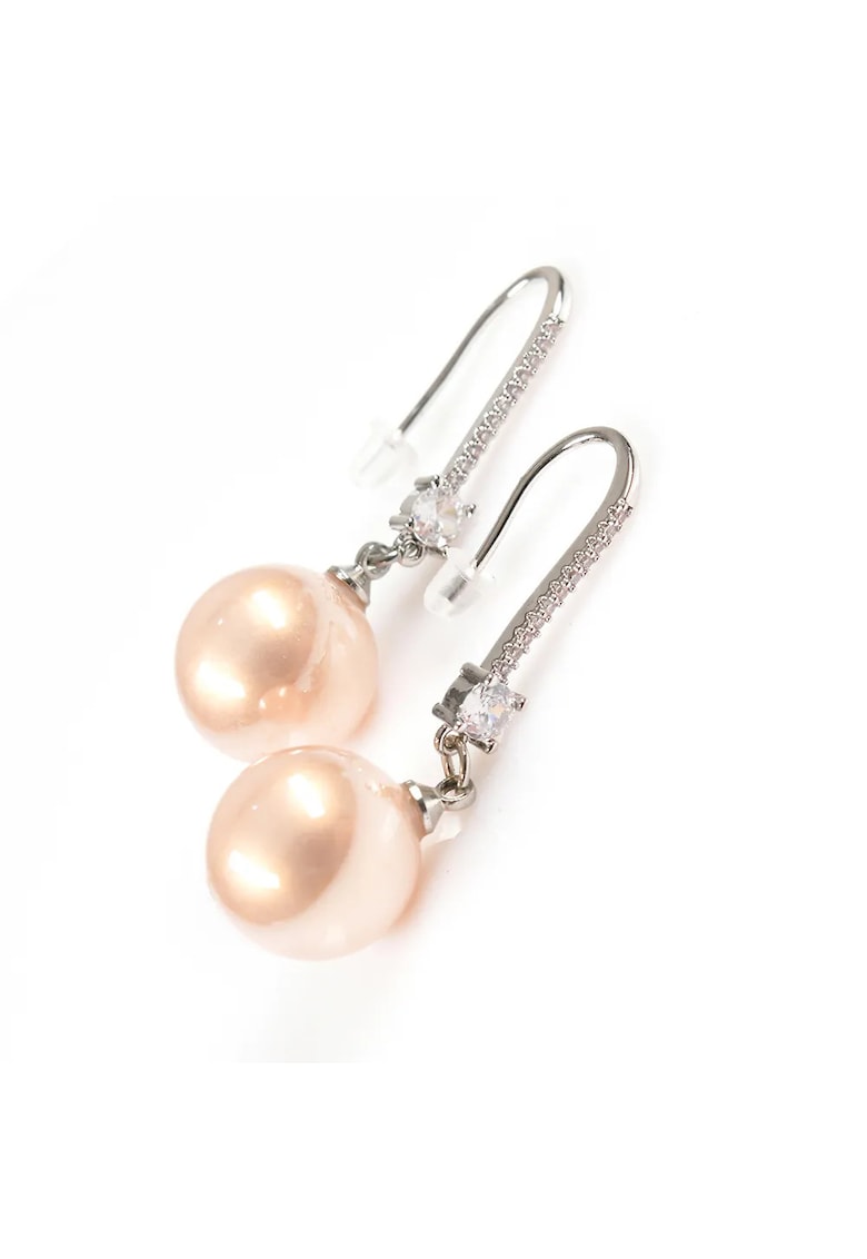 Cercei lungi cu perla si tortita