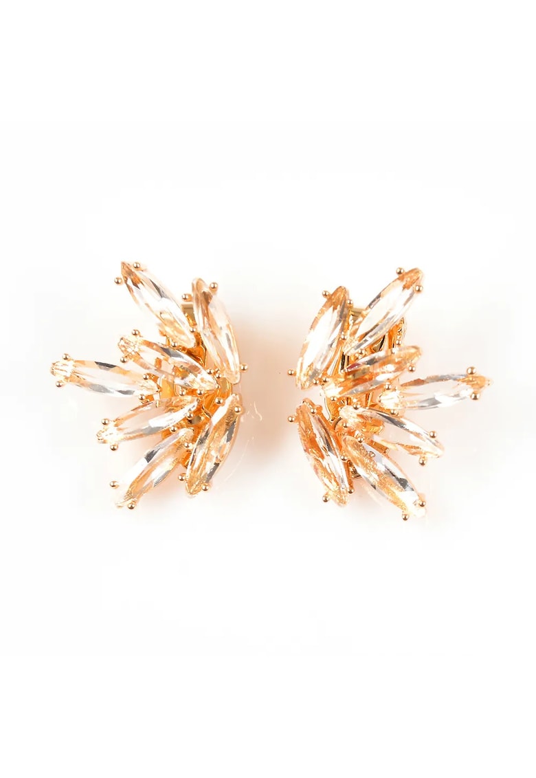 Cercei aurii cu clips tip evantai